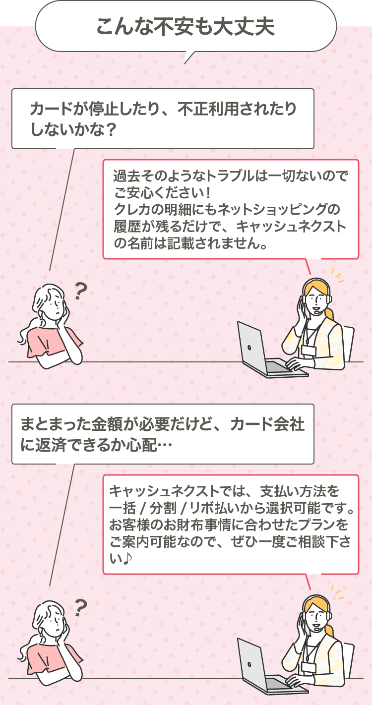 こんな不安も大丈夫